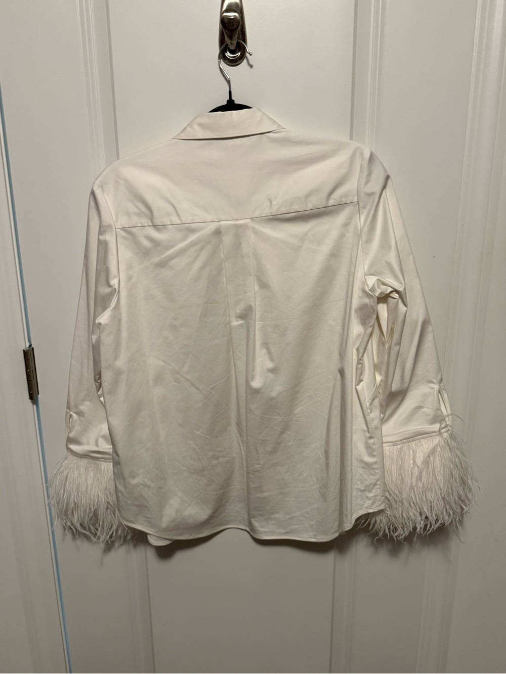 kate spade Ivory Feather-Cuff Button Down Shirt - Picture 4 of 4